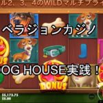 【オンラインカジノ】【ベラジョンカジノ】DOG HOUSEスロット実践！！